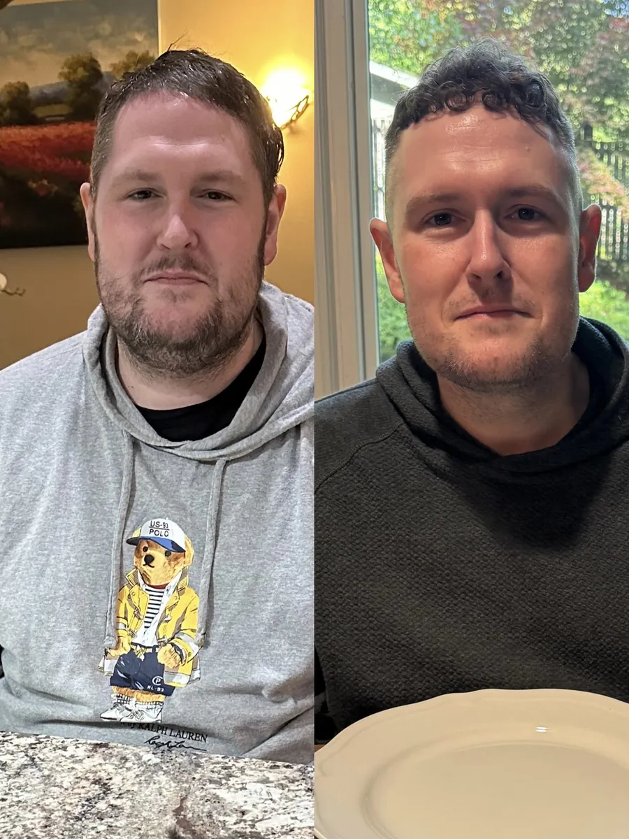 Josh before and after, side by side